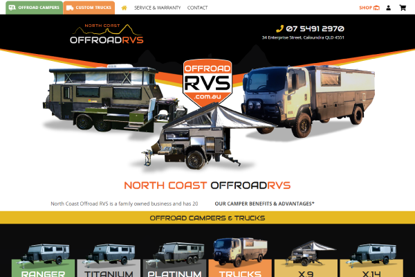 offroad campers sunshine coast website design