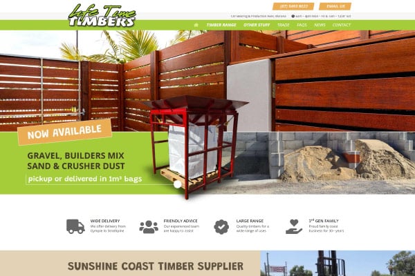 life time timbers sunshine coast website design